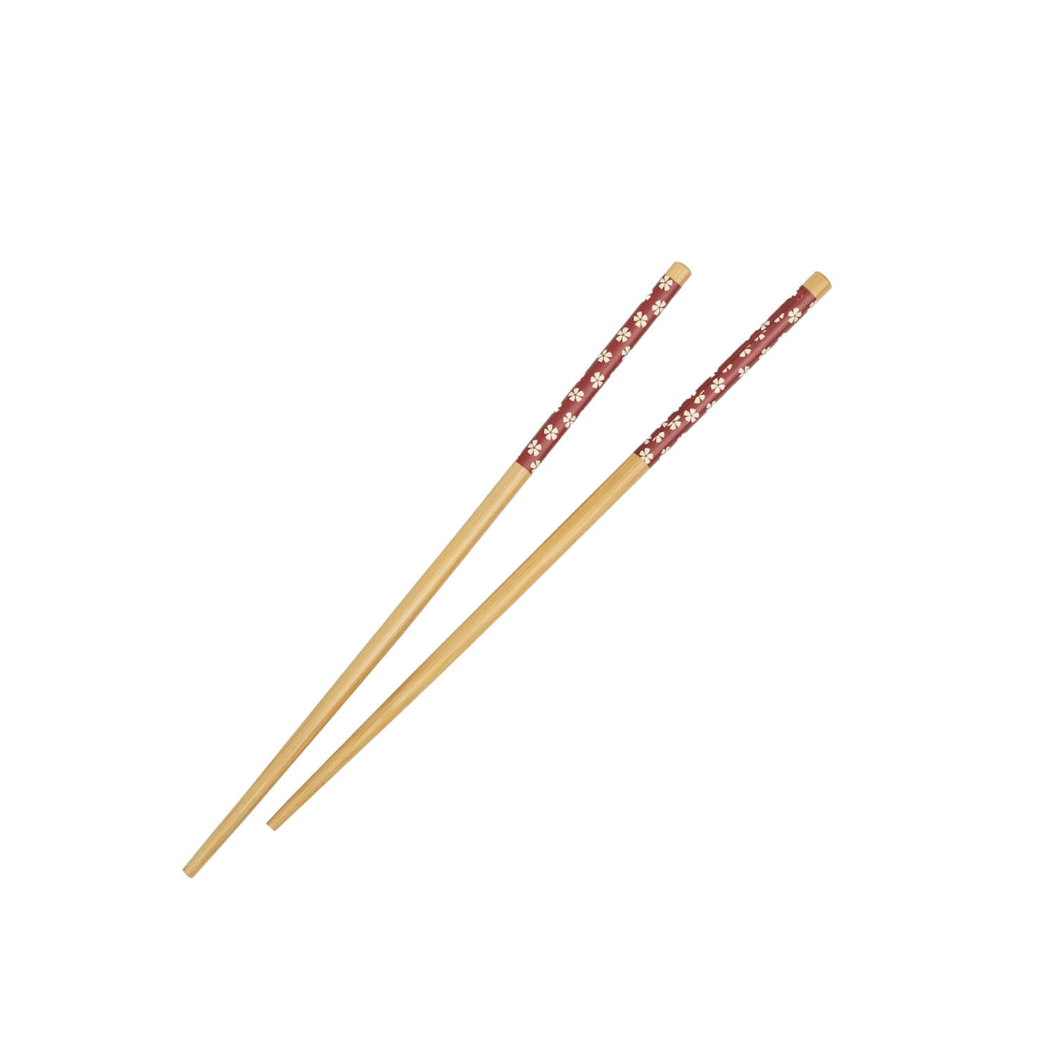 Kırmızı Çiçek Desenli Bambu Chopstick