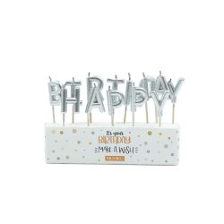 Silver Happy Birthday Harf Mum