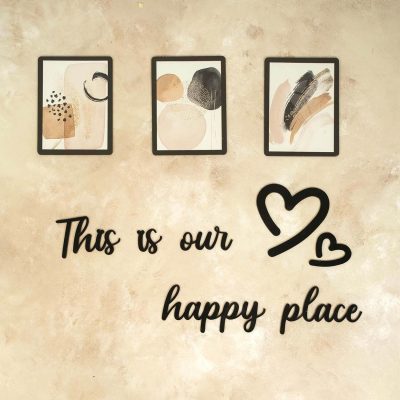 This is Our Happy Place Ahşap Duvar Yazısı